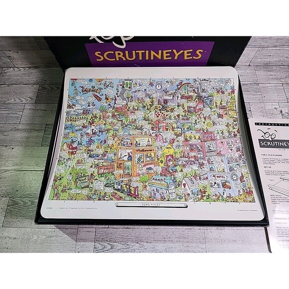 Vintage Scrutineyes Hersch Mattel 1992 Closer Looks Pictures Search Board Game - Picture 3 of 7